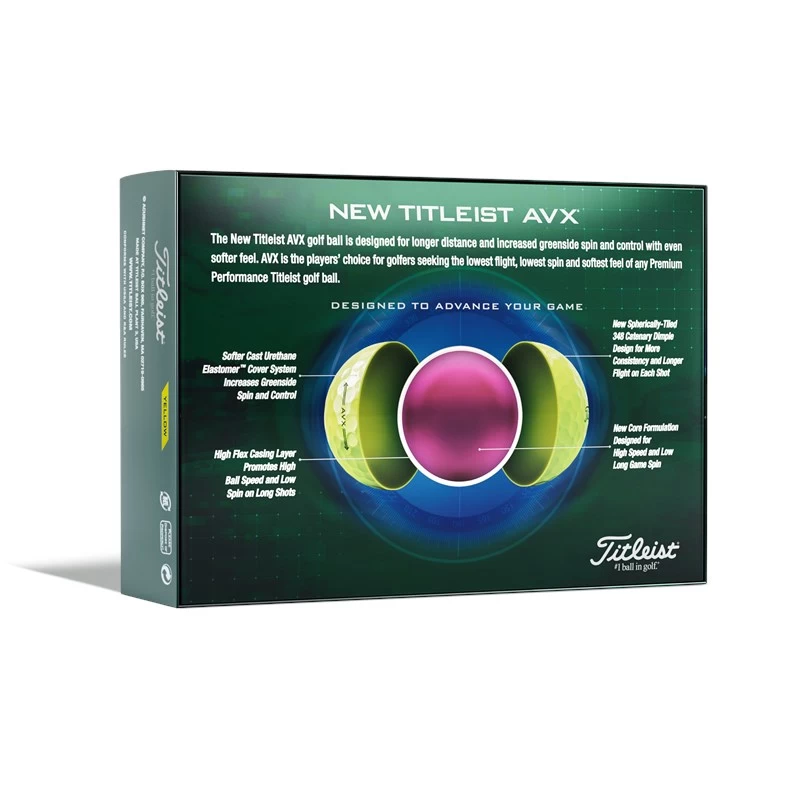 Titleist 2022 AVX Golf Balls Yellow - Image 3