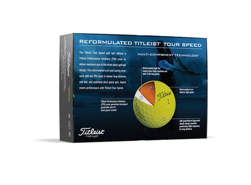 Titleist Tour Speed Yellow Golf Balls - Image 2